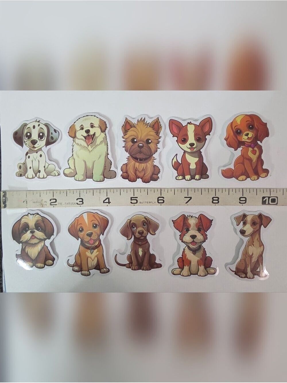 Cute Dog Sticker Sheet — Assorted Cartoon Puppies - Lot Of Ten